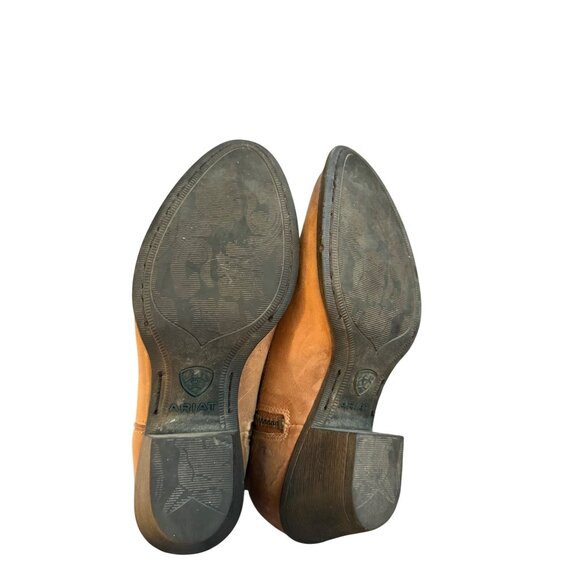 Ariat Womens Darlin Booties Size 6.5 Tan Leather Almond New West Heel Western - Picture 15 of 15